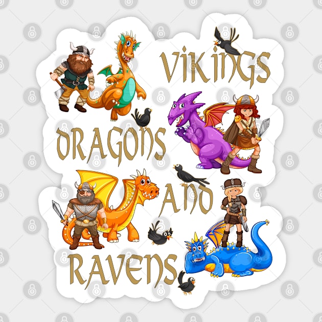 Vikings, Dragons, and RAVENS Sticker by KrasiStaleva